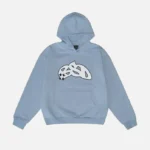 99 Based Harajuku Star Printed Hoodie Sky Blue