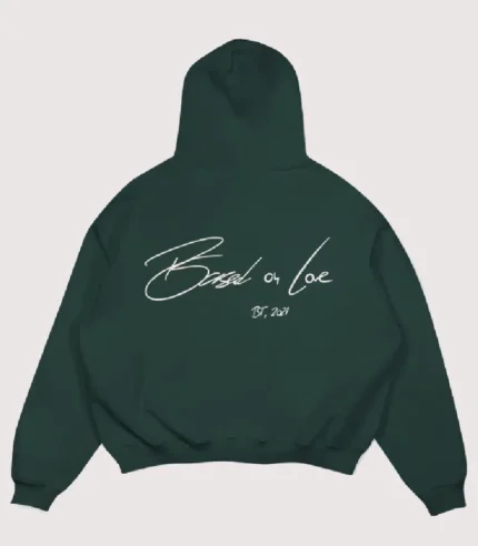 99 Based Signature Hoodie Forest Green d